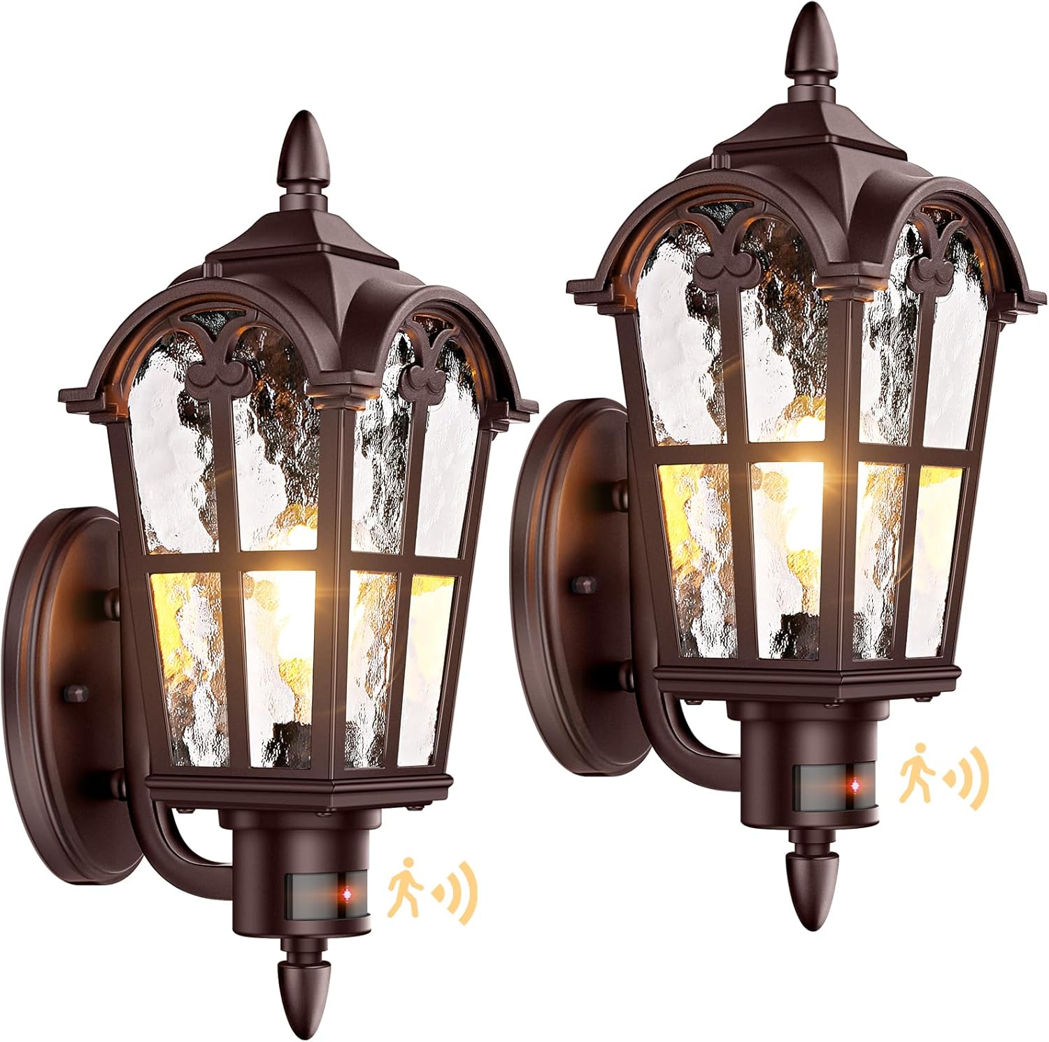 Outdoor Lighting Vintage - 16in 2-Pack Motion Sensor Outdoor Wall