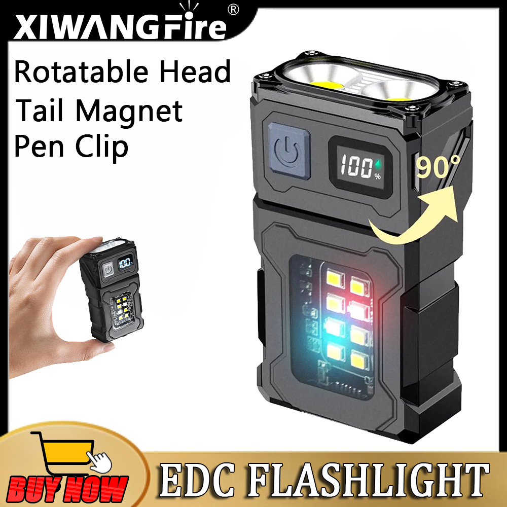 Outdoor Lighting Lanterns - Mini LED Handheld Flashlights USB Rechargeable