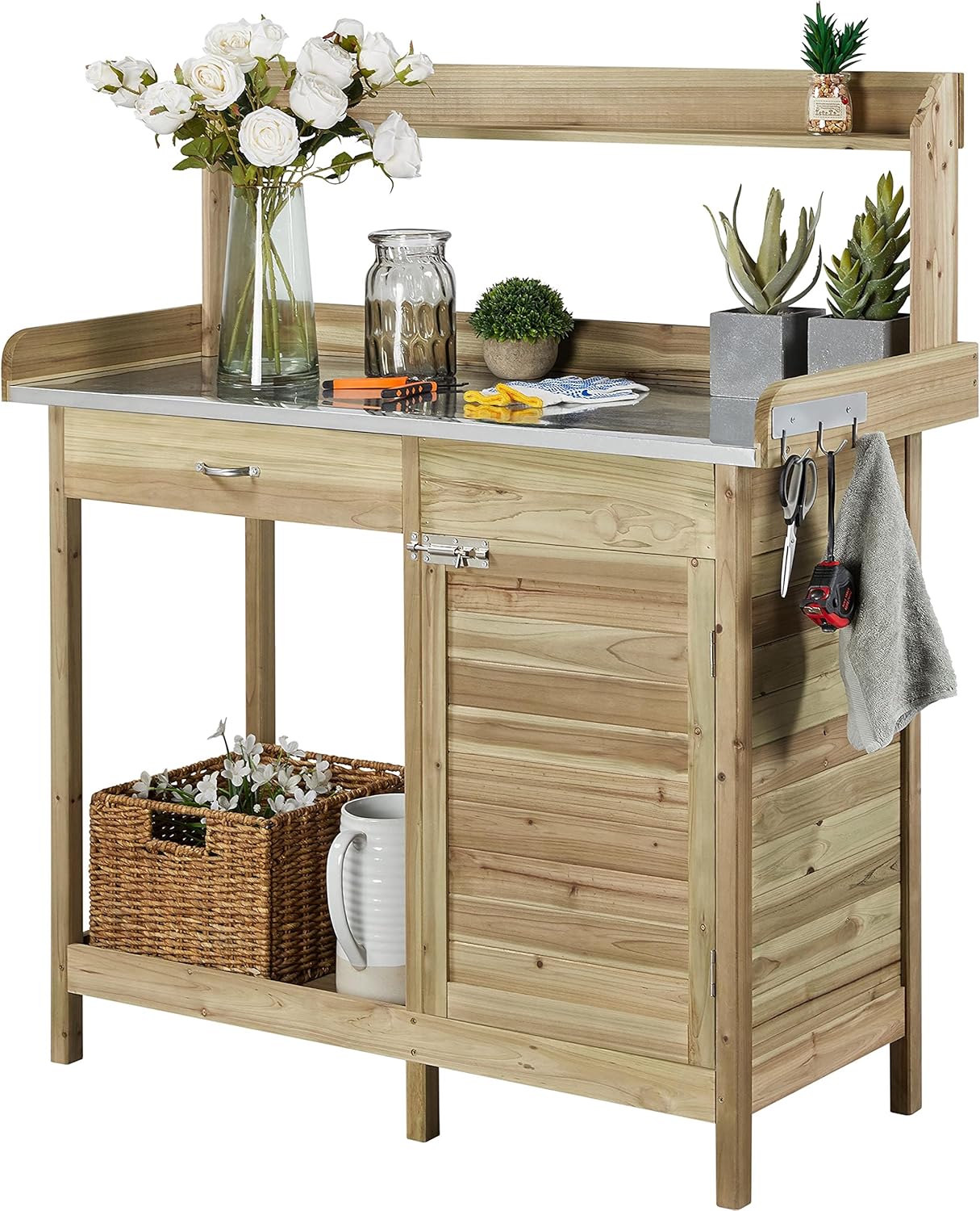Outdoor Lighting Hooks - Outdoor Potting Bench Table, Garden Work