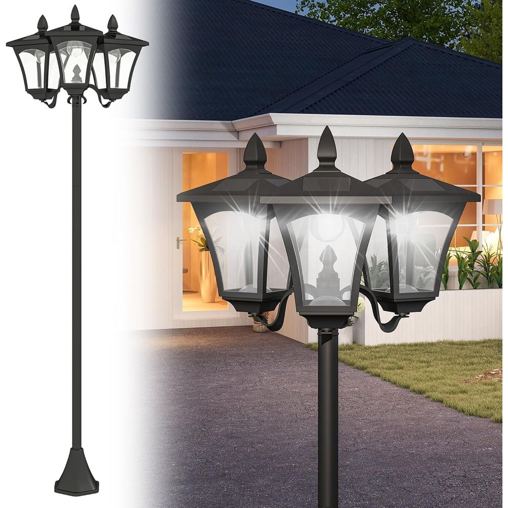 Outdoor Lighting Vintage - Outdoor Vintage Triple-Head Stainless Steel Weatherproof