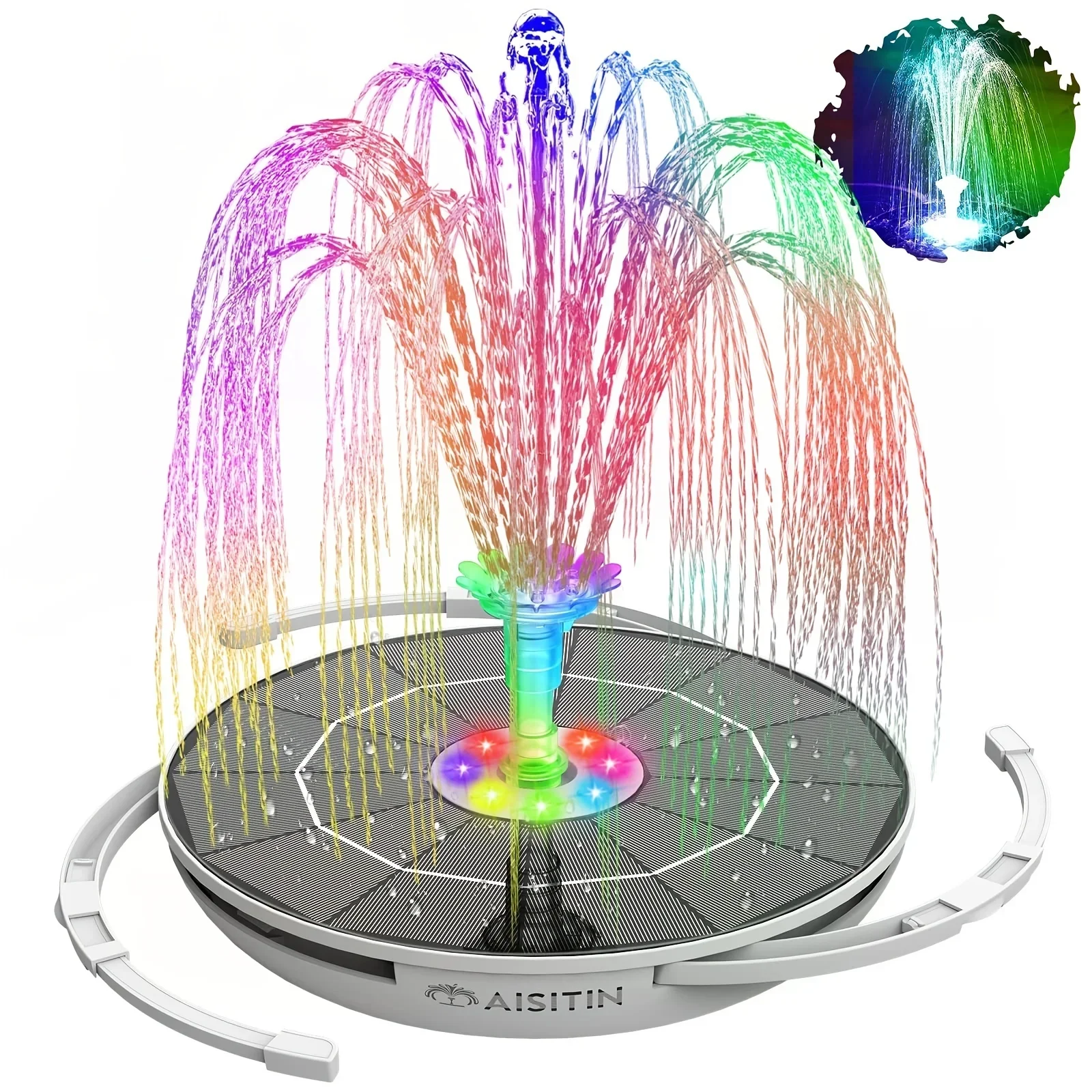 Outdoor Lighting Under Pergola - 6.5W LED Solar Fountain Pump with