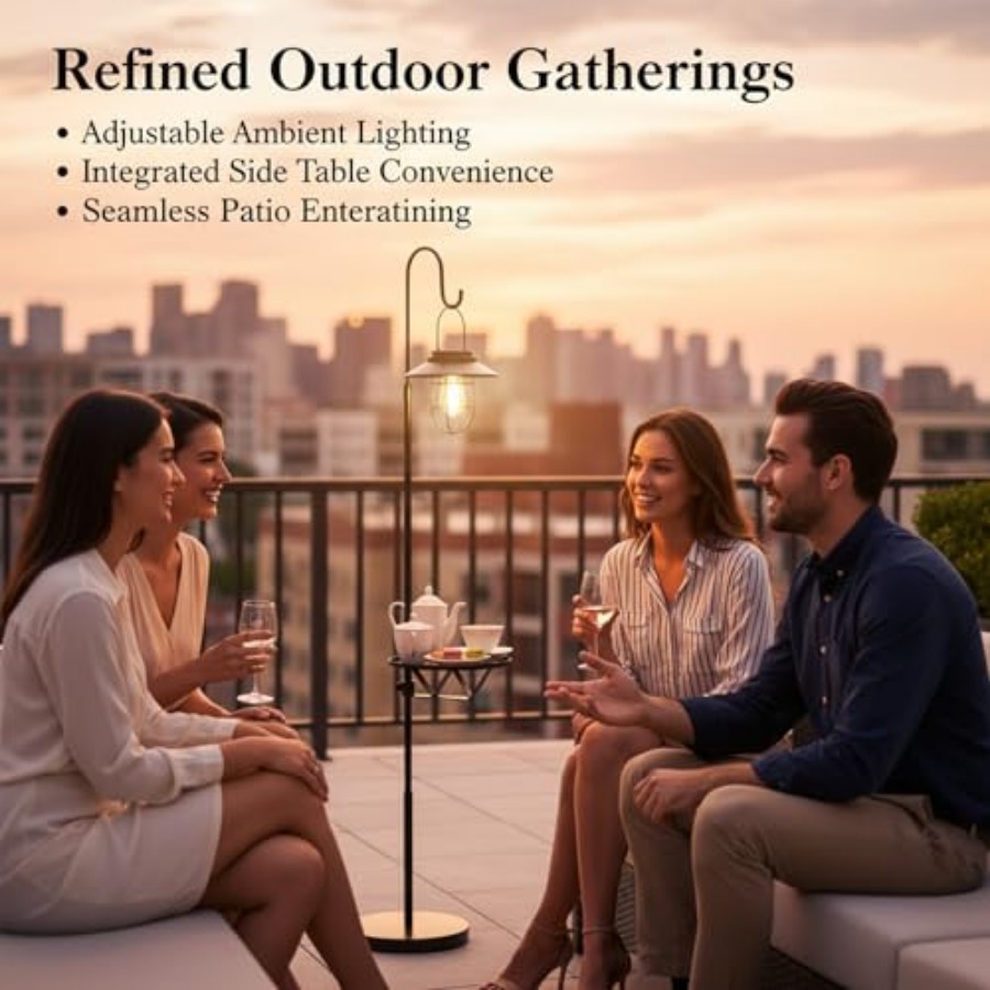 Solar Floor Lamp with Table, 6 - Outdoor Lighting Hooks avaliação e preço