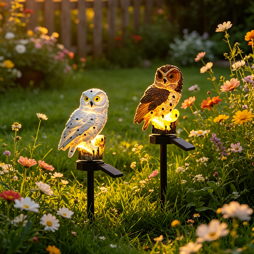 Owl Solar Light, Resin Owl Gro - Outdoor Lighting Types avaliação e preço
