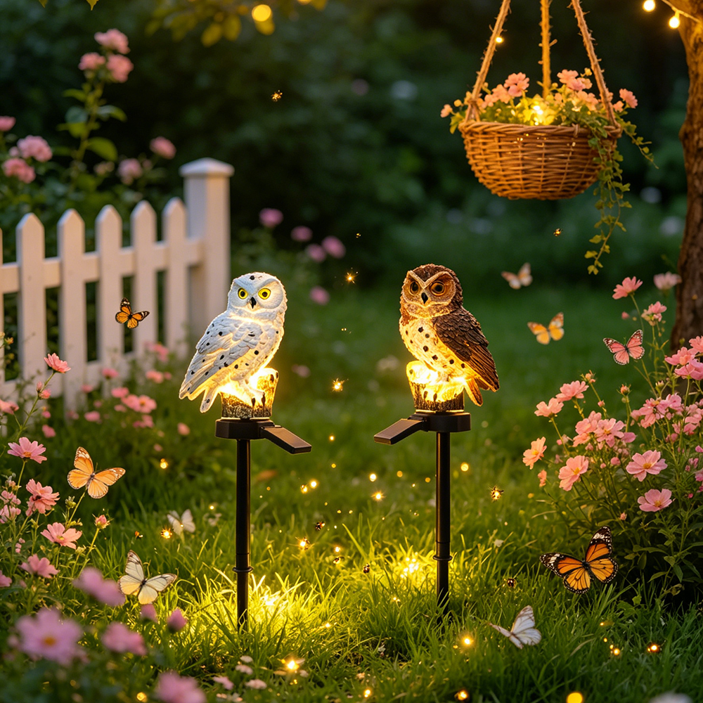 Owl Solar Light, Resin Owl Gro - Outdoor Lighting Types avaliação e preço
