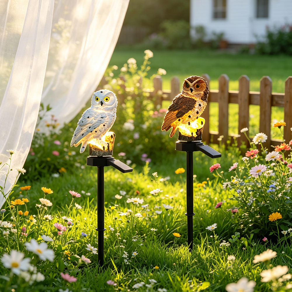 Owl Solar Light, Resin Owl Gro - Outdoor Lighting Types avaliação e preço