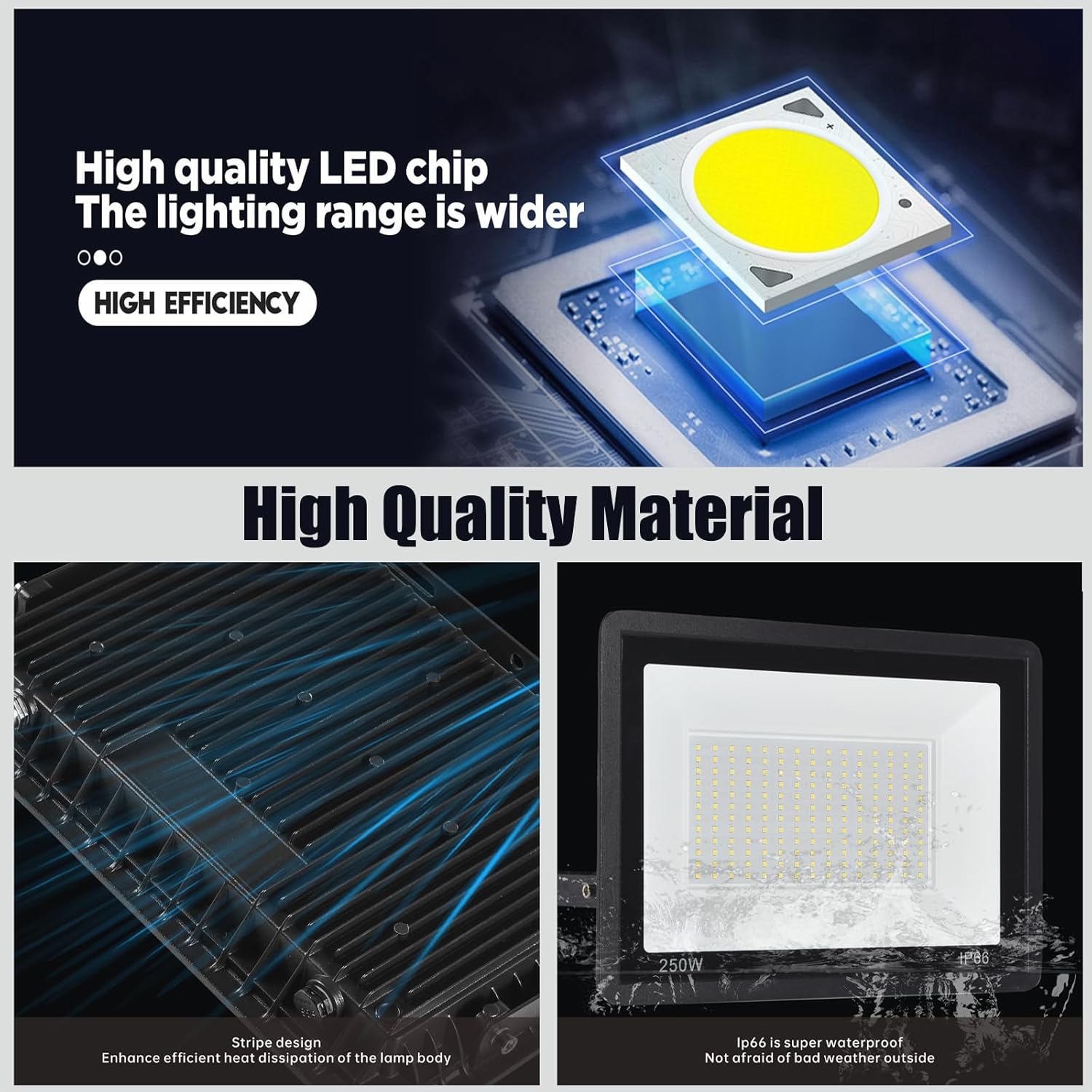 100W LED Flood Light, 11000lm  - Outdoor Lighting Waterproof avaliação e preço