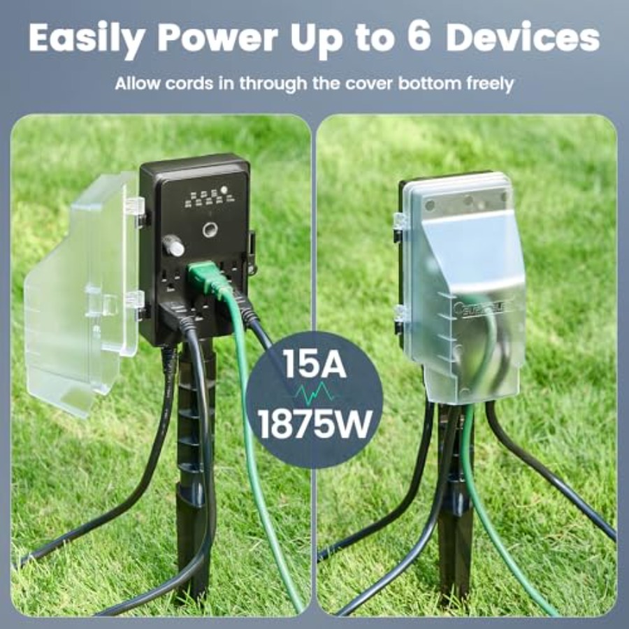 Outdoor Power Stake Dusk to Da - Outdoor Lighting No Outlet avaliação e preço