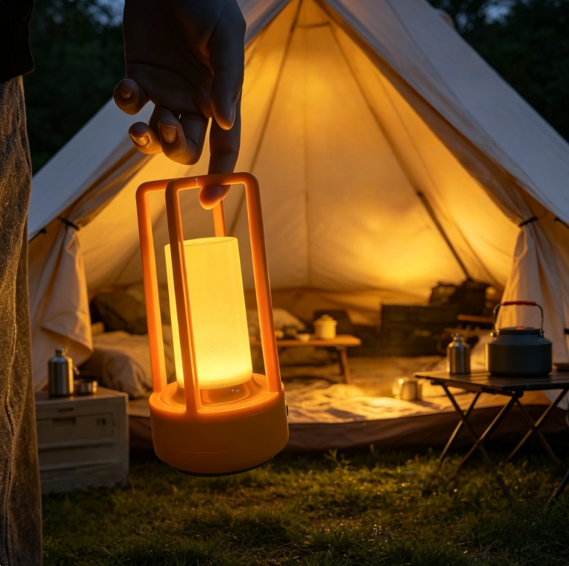 Modern Orange Cage Table Lamp  - Outdoor Lighting Types avaliação e preço