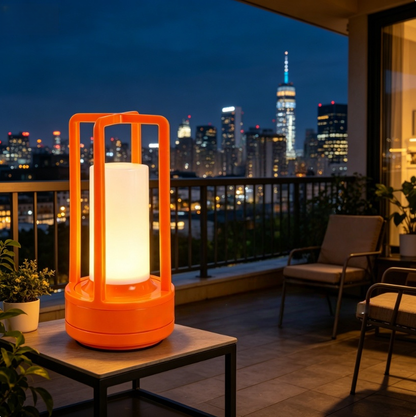 Modern Orange Cage Table Lamp  - Outdoor Lighting Types avaliação e preço