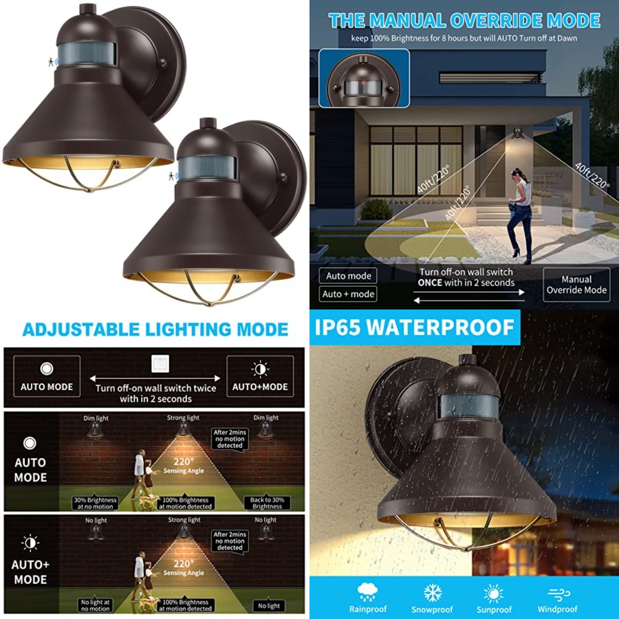 2 Pack Motion Sensor Outdoor L - Outdoor Lighting Lanterns avaliação e preço