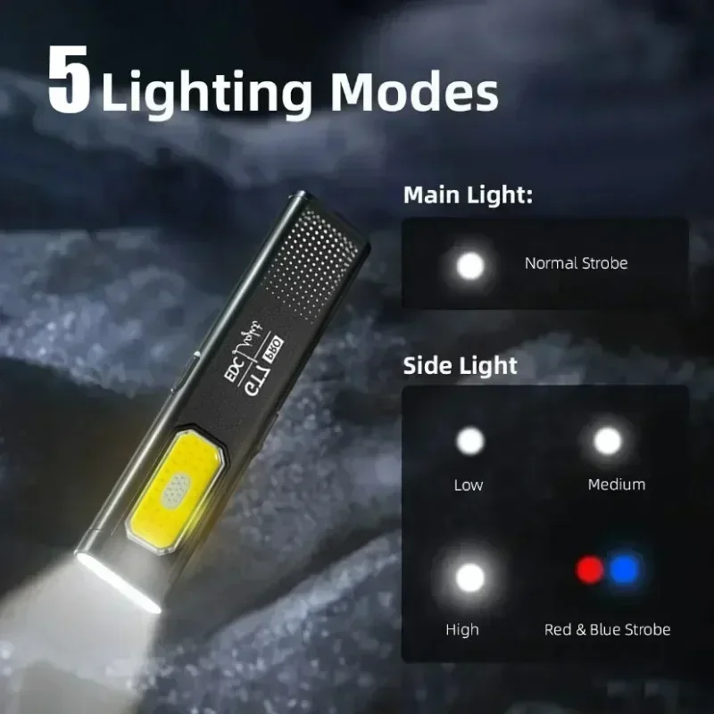 Mini LED Flashlight USB C Rech - Outdoor Lighting Lanterns avaliação e preço