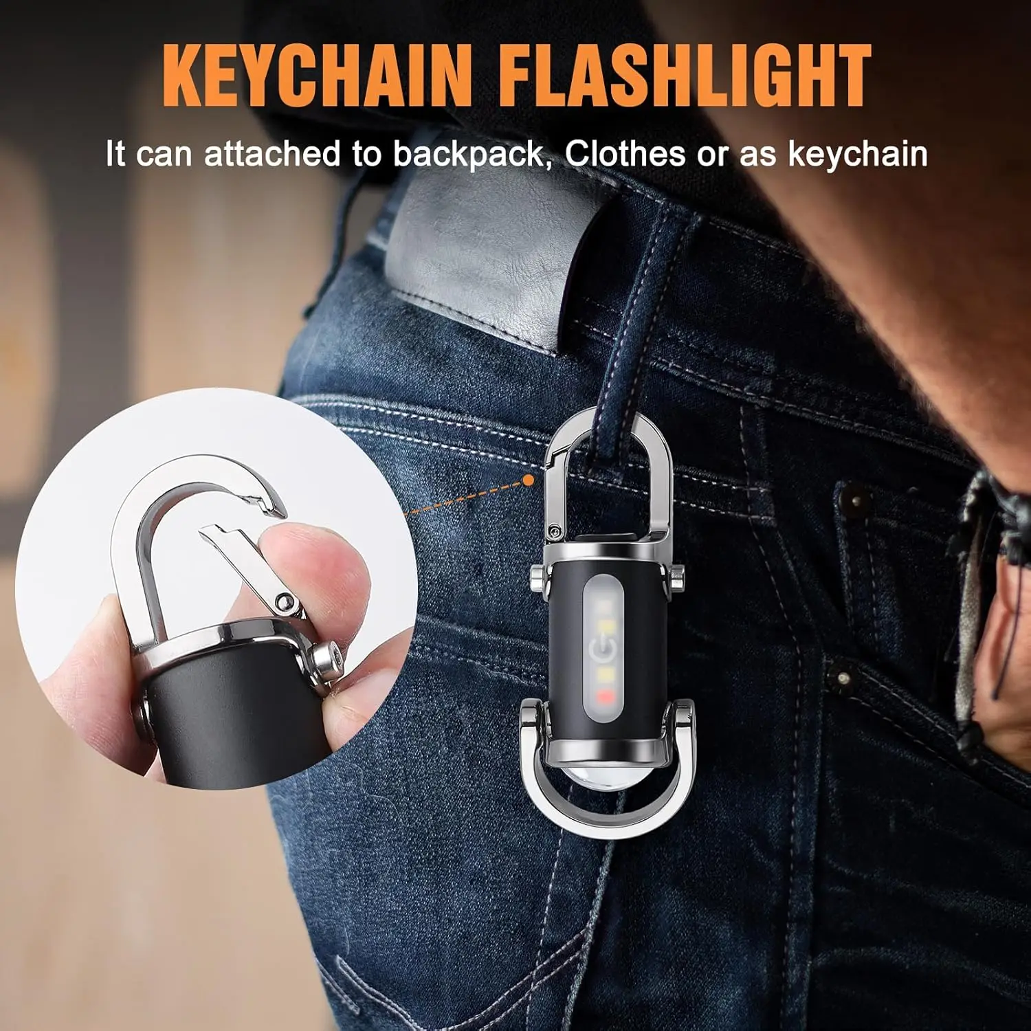 Mini Keychain Flashlight Recha - Outdoor Lighting Hooks avaliação e preço