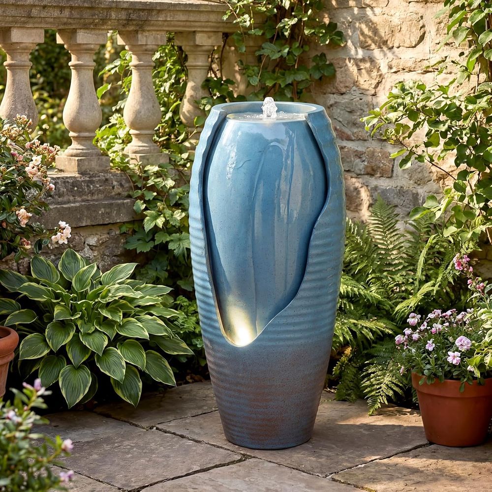 Vintage Blue Cracked Jar Outdo - Outdoor Lighting Vintage avaliação e preço