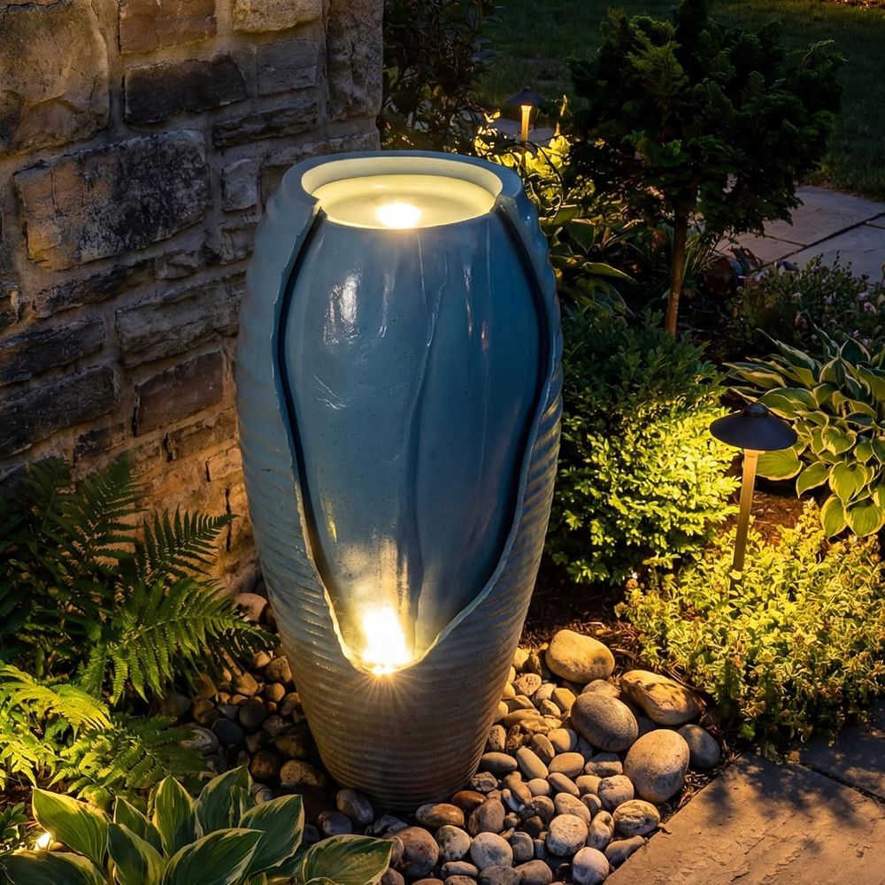 Vintage Blue Cracked Jar Outdo - Outdoor Lighting Vintage avaliação e preço