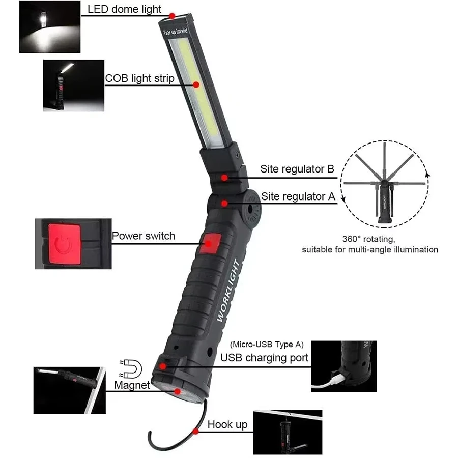 Rechargeable Magnetic Work Lig - Outdoor Lighting Hooks avaliação e preço