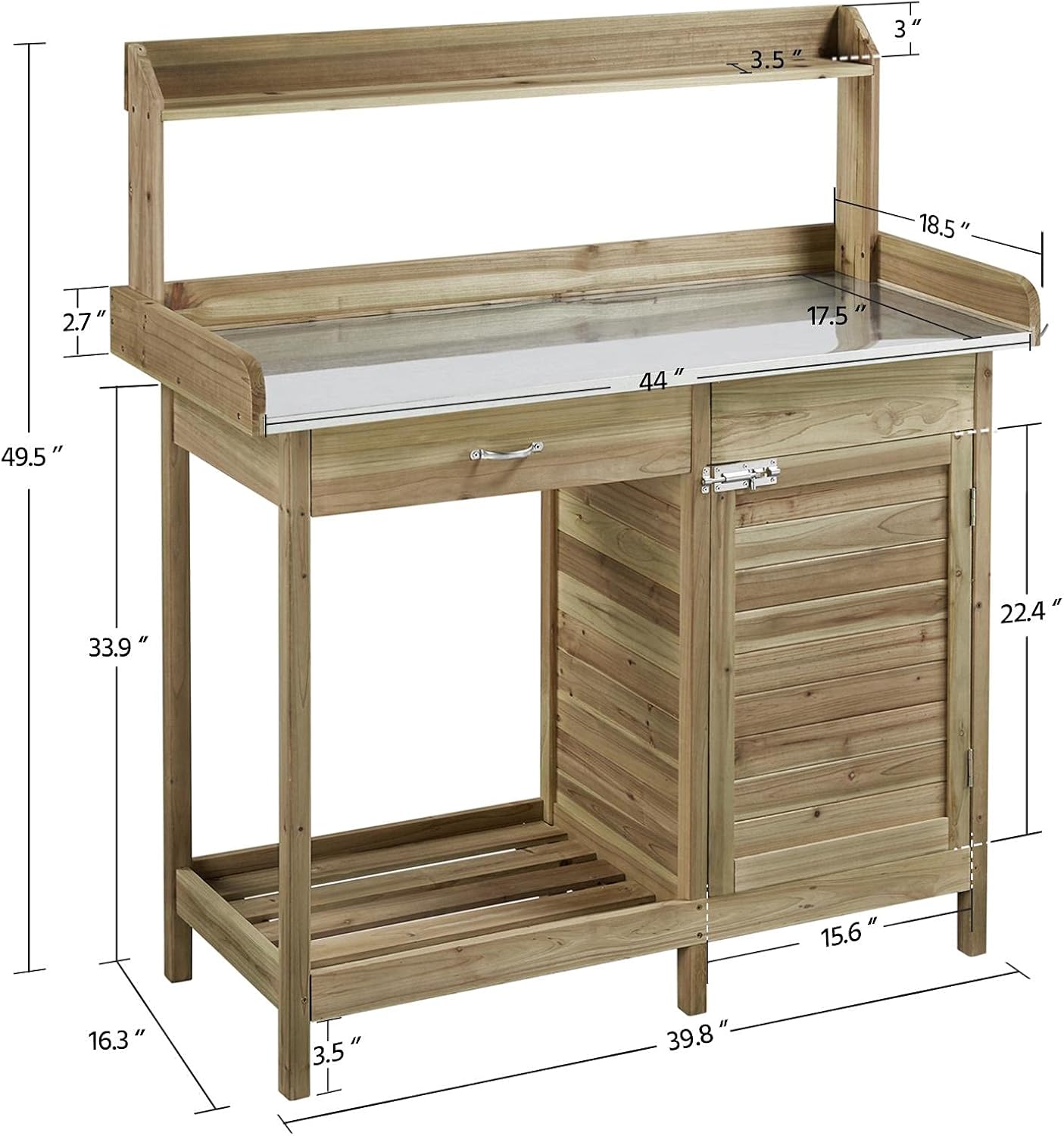 Outdoor Potting Bench Table, G - Outdoor Lighting Hooks avaliação e preço