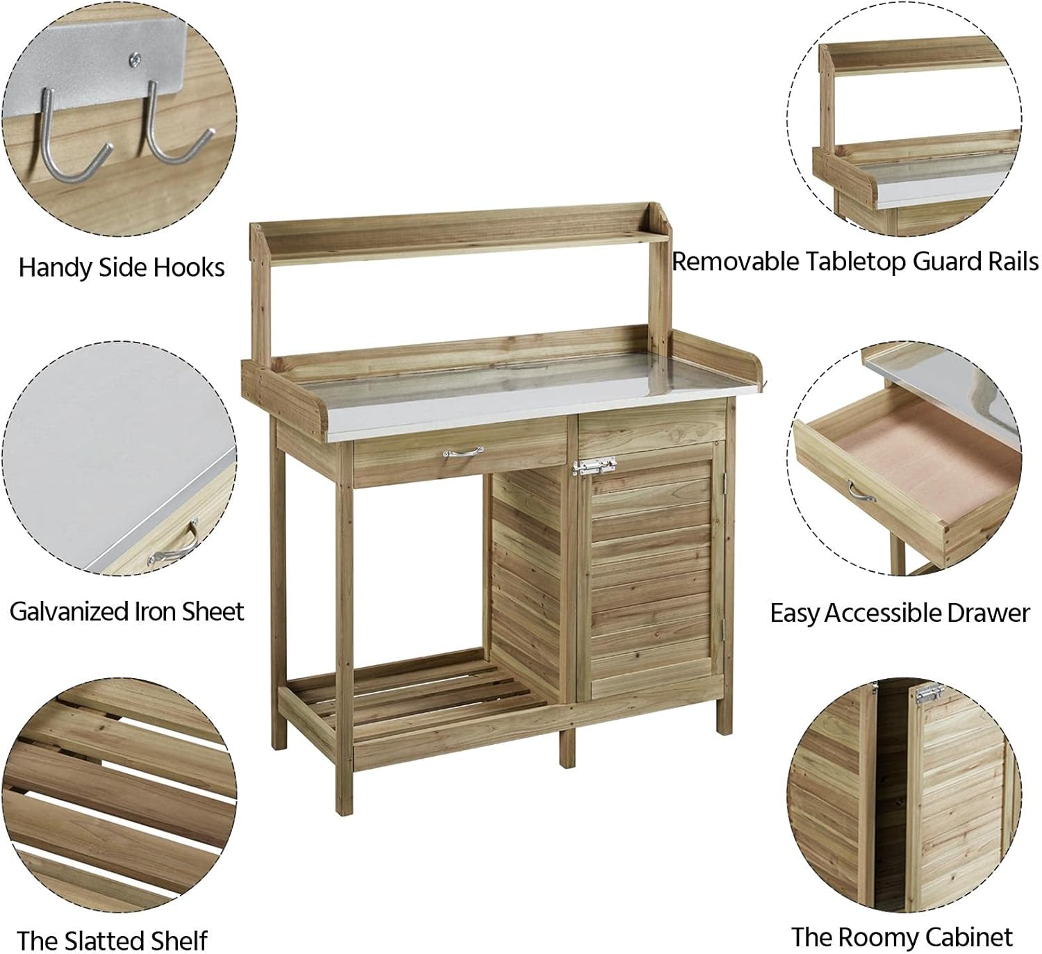 Outdoor Potting Bench Table, G - Outdoor Lighting Hooks avaliação e preço