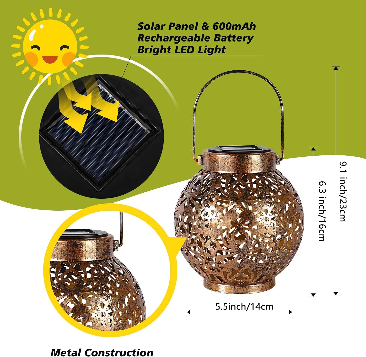 1-6PCS Moroccan Solar Lanterns - Photocell Outdoor Lighting avaliação e preço
