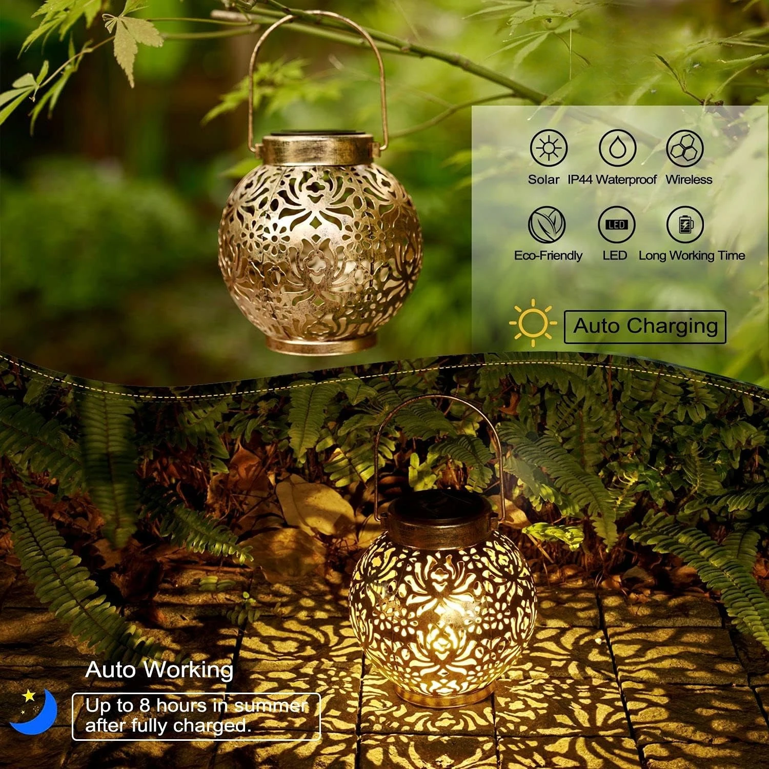 1-6PCS Moroccan Solar Lanterns - Photocell Outdoor Lighting avaliação e preço