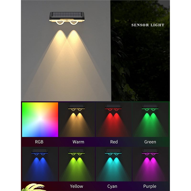 Hot Sale-4PCS RGB Solar Wall L - Outdoor Lighting On Sale avaliação e preço