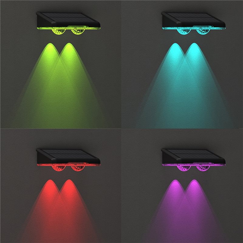 Hot Sale-4PCS RGB Solar Wall L - Outdoor Lighting On Sale avaliação e preço