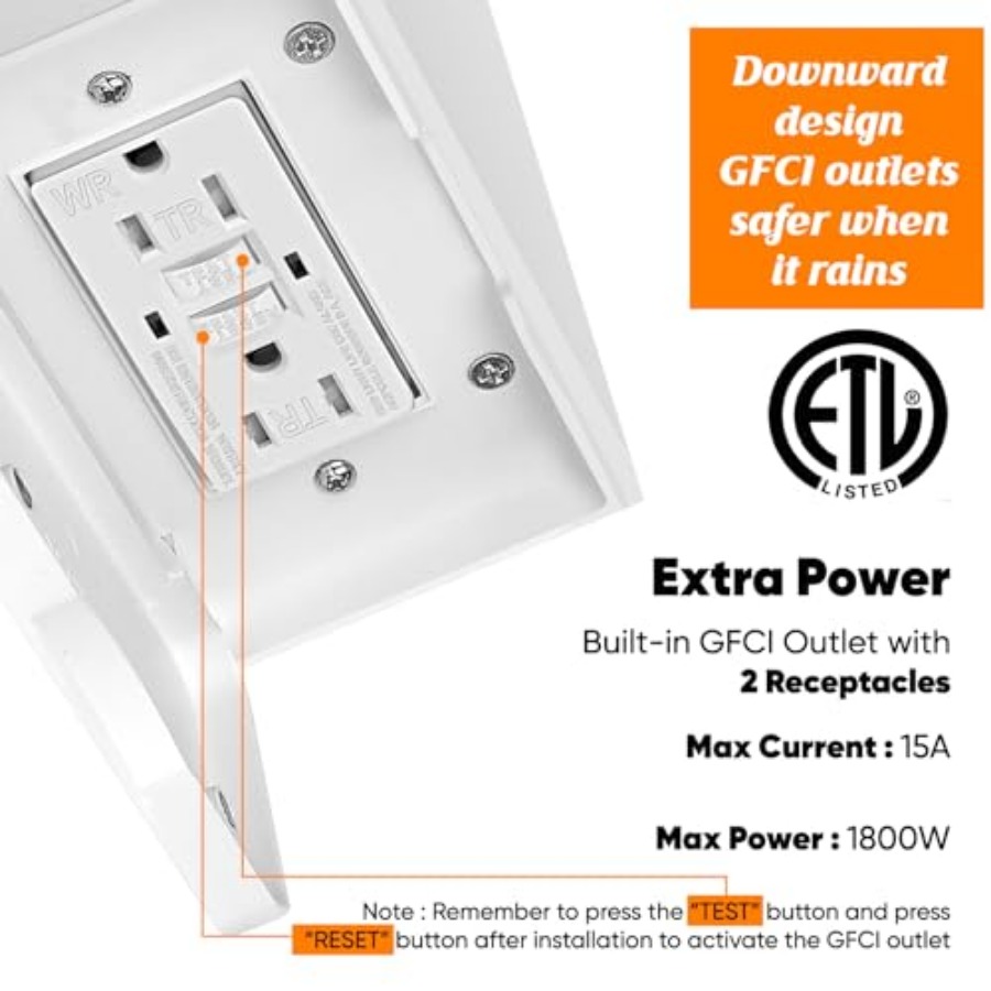 Porch Light with GFCI Outlets  - Outdoor Lighting No Outlet avaliação e preço