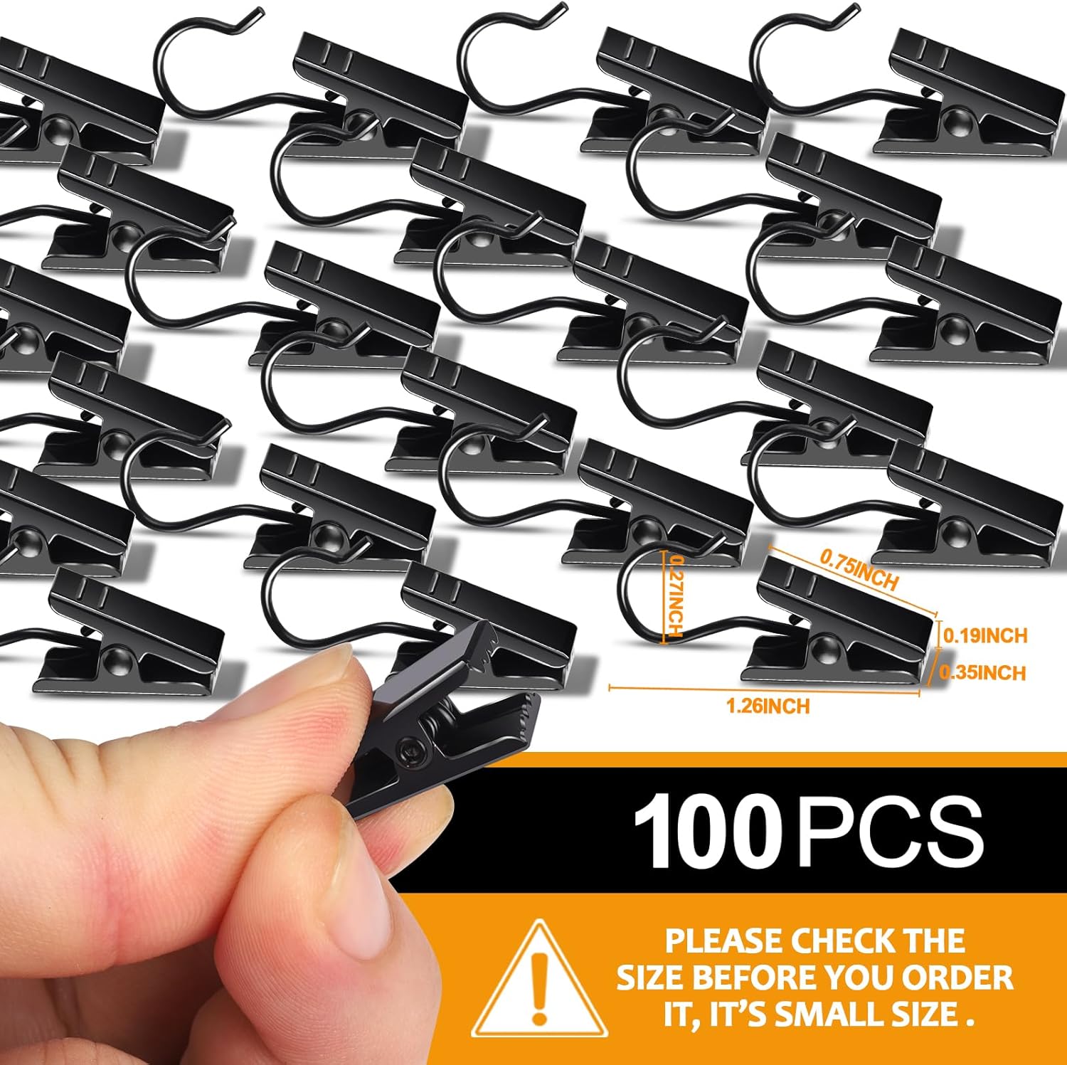 100 Pack Small Curtain Clips f - Outdoor Lighting Hooks avaliação e preço