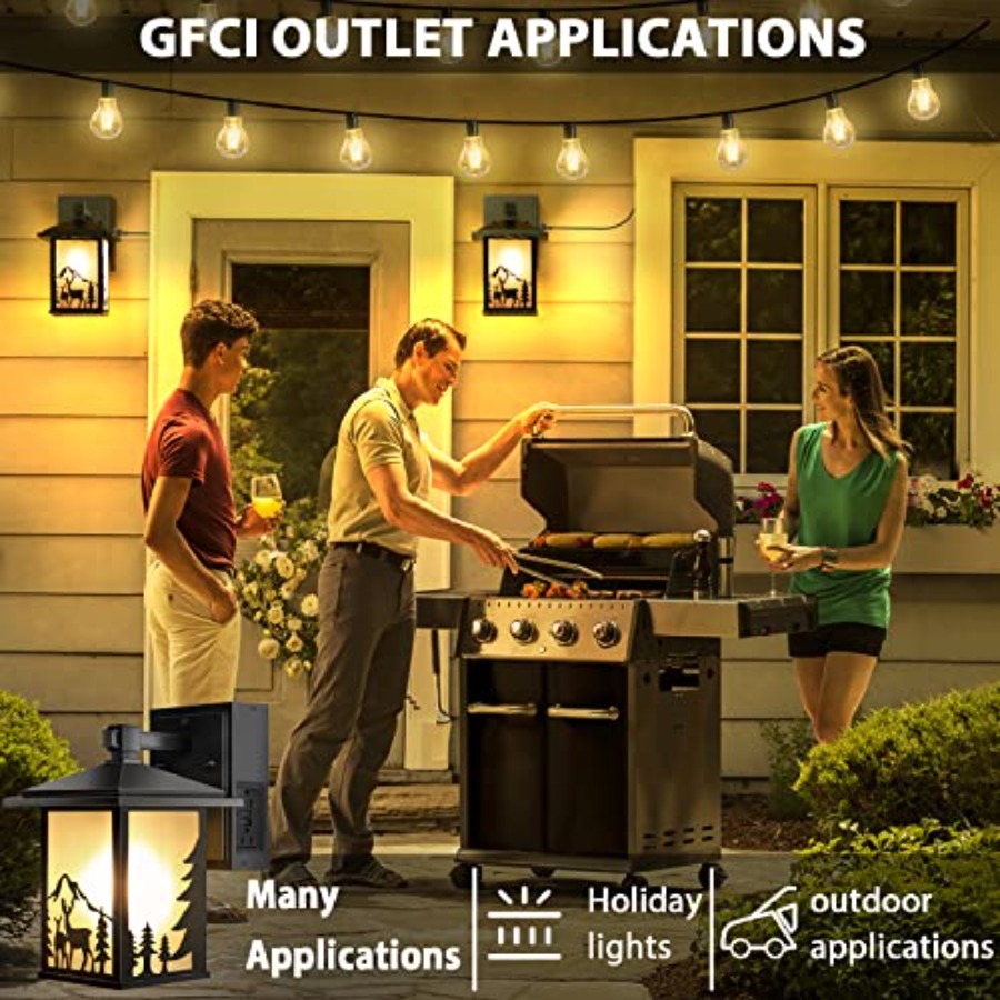 Porch Lights with GFCI Outlet  - Outdoor Lighting No Outlet avaliação e preço