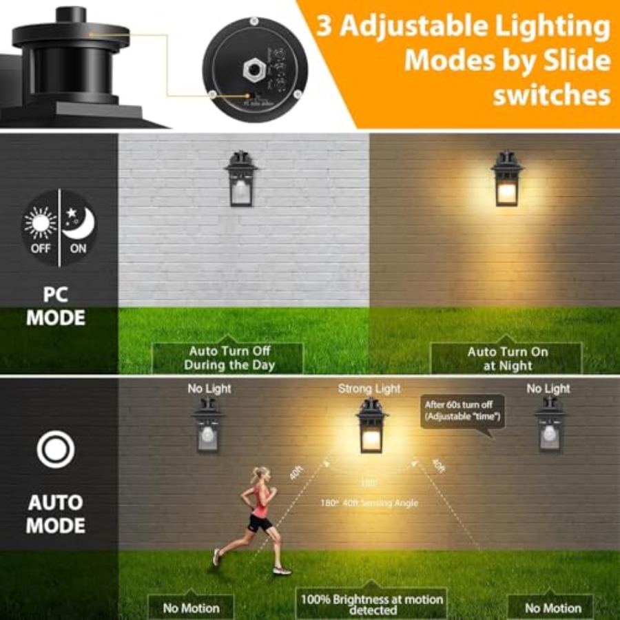 Motion Sensor Outdoor Porch Li - Outdoor Lighting No Outlet avaliação e preço