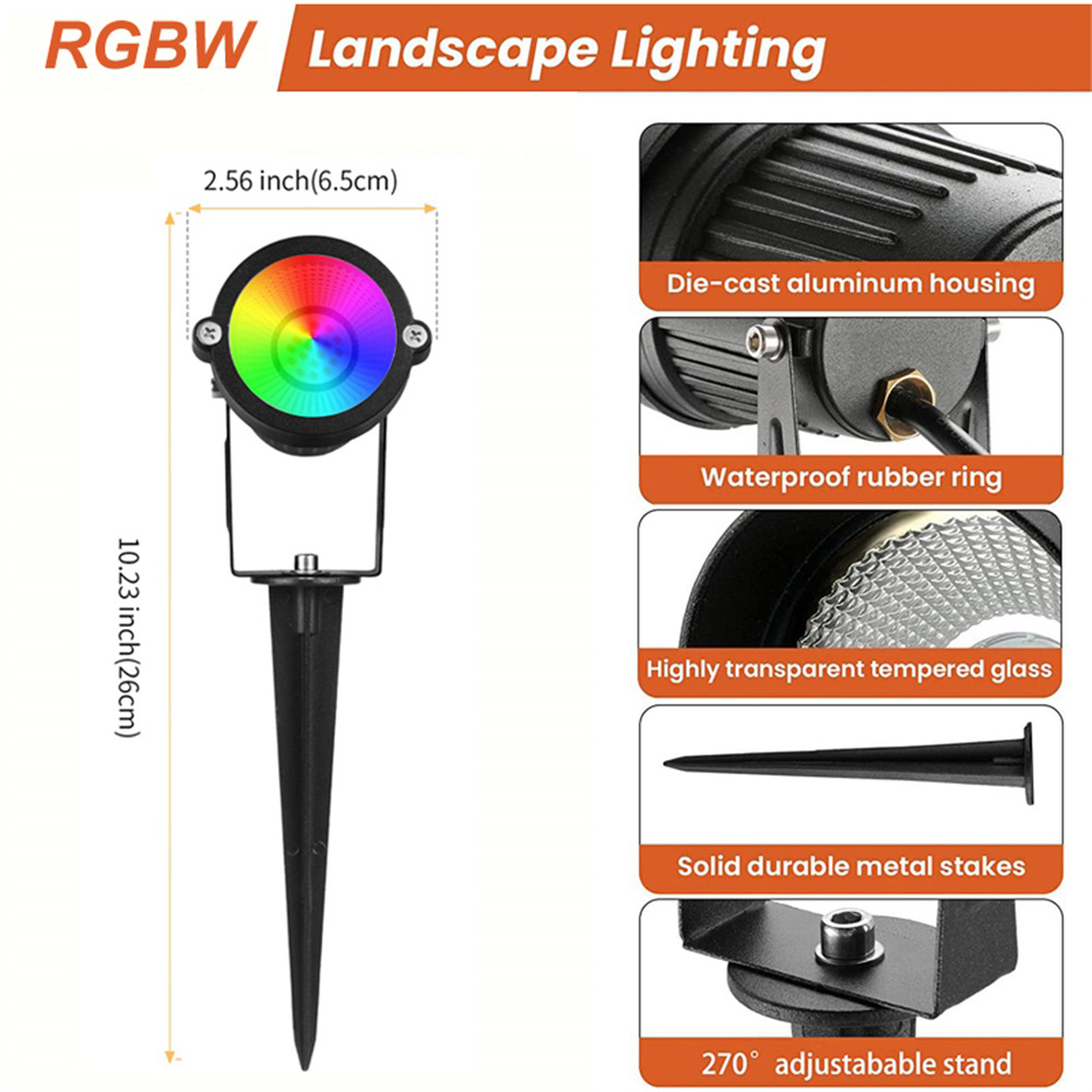 RGBW Landscape Lighting 10W wi - Outdoor Lighting Waterproof avaliação e preço