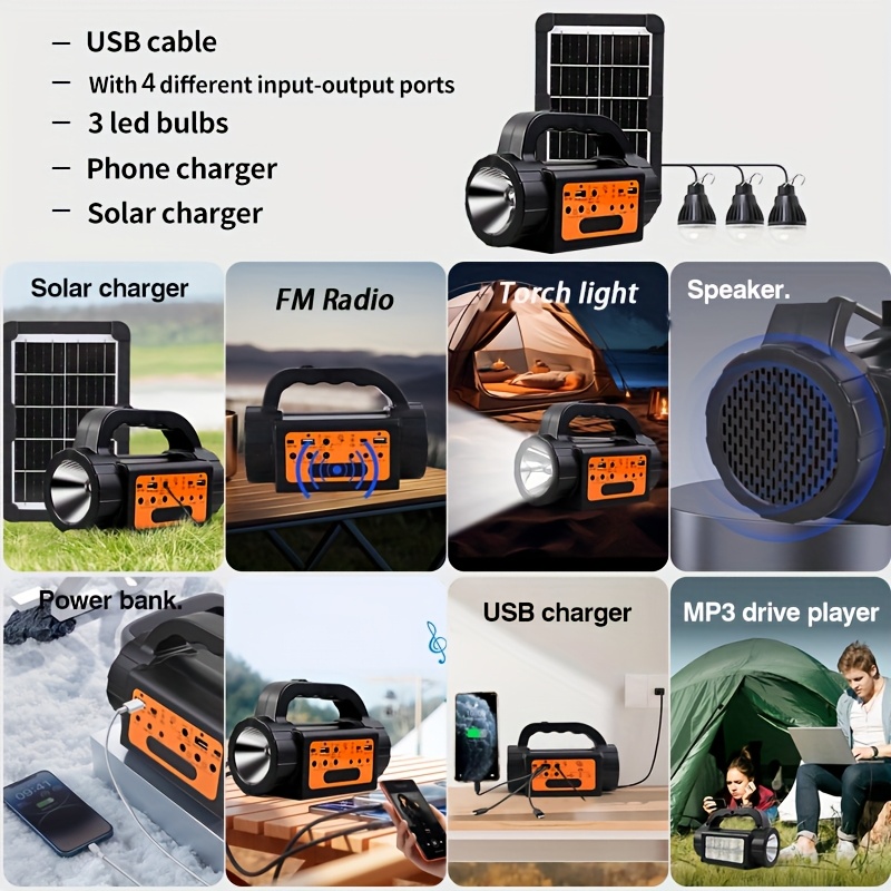 Solar Rechargeable Camping Lig - Outdoor Lighting Lanterns avaliação e preço