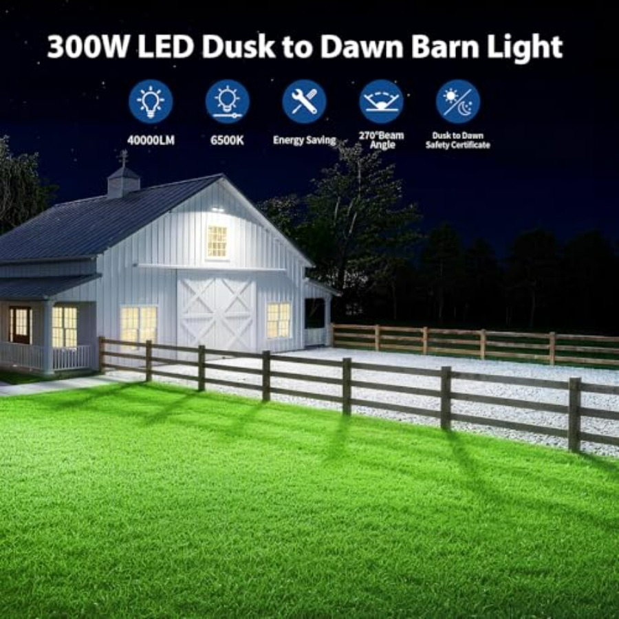 300W LED Barn Light, 40000LM D - Photocell Outdoor Lighting avaliação e preço