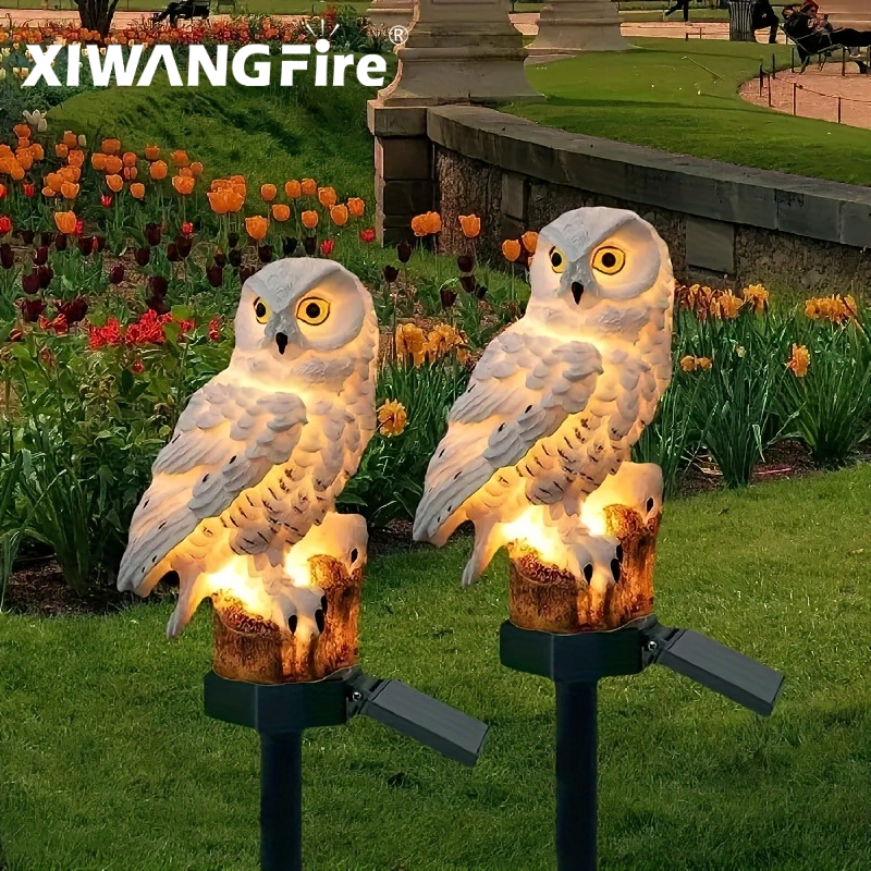 Solar Owl Statue Garden Light  - Outdoor Lighting Types avaliação e preço