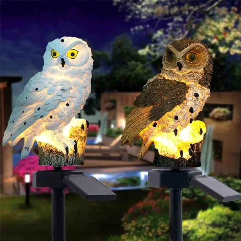 Solar Owl Statue Garden Light  - Outdoor Lighting Types avaliação e preço