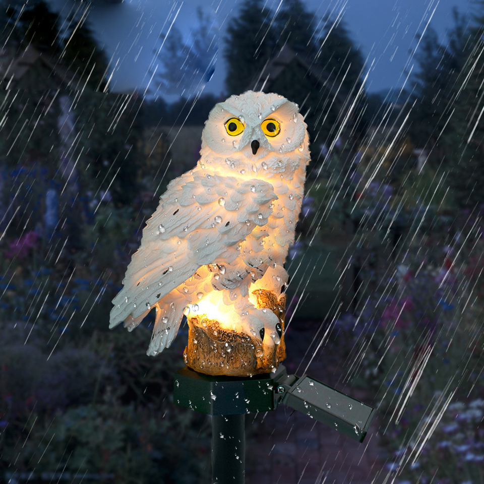 Solar Owl Statue Garden Light  - Outdoor Lighting Types avaliação e preço