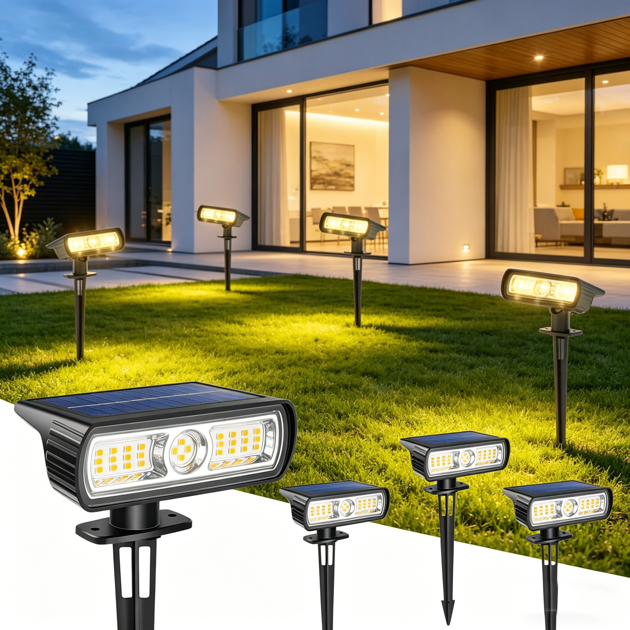 4 Pack Solar Landscape Spot Li - Outdoor Lighting Waterproof avaliação e preço