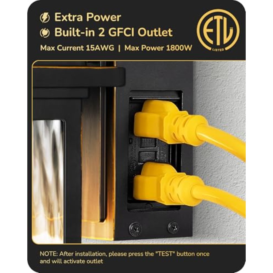 Outdoor Wall Light with GFCI O - Outdoor Lighting No Outlet avaliação e preço