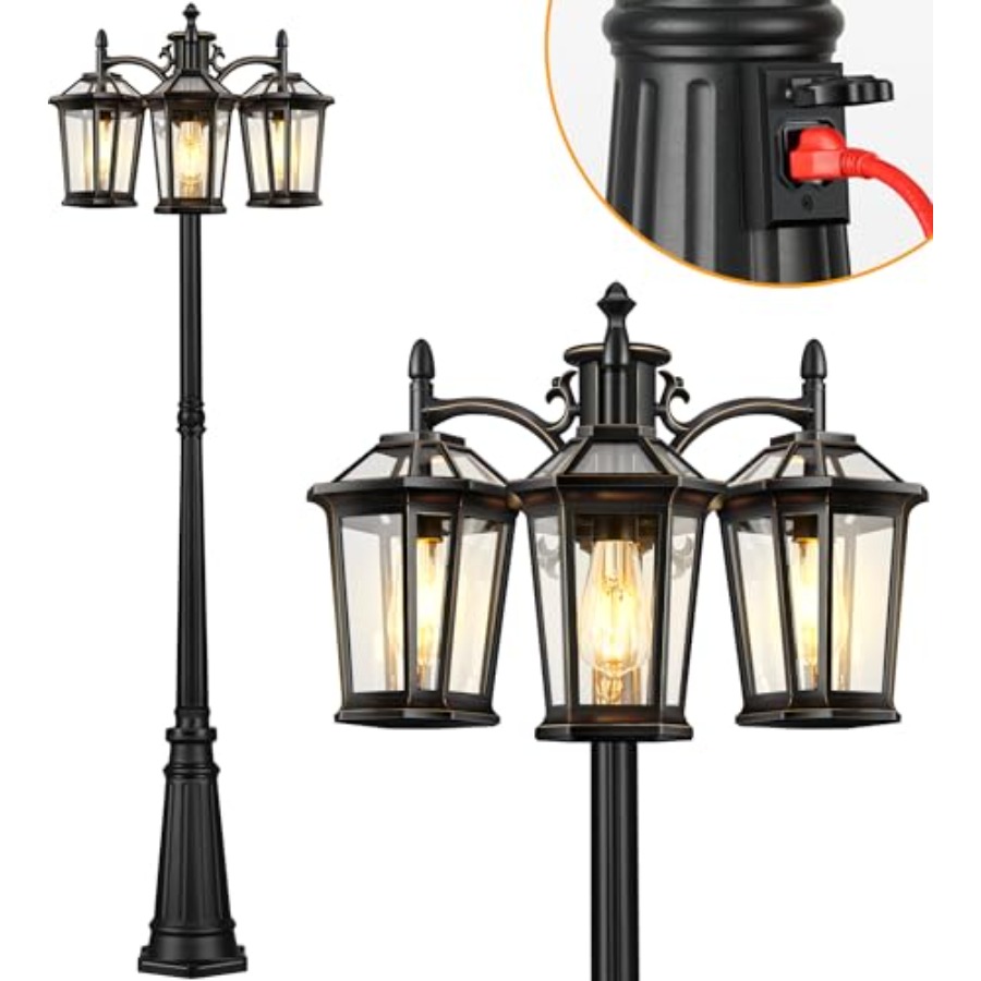 Outdoor Lamp Post Light with O - Outdoor Lighting No Outlet avaliação e preço