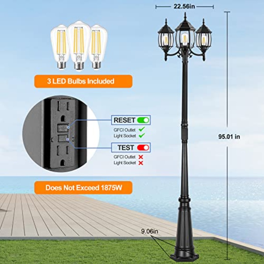 Dusk to Dawn Outdoor Lamp Post - Outdoor Lighting No Outlet avaliação e preço