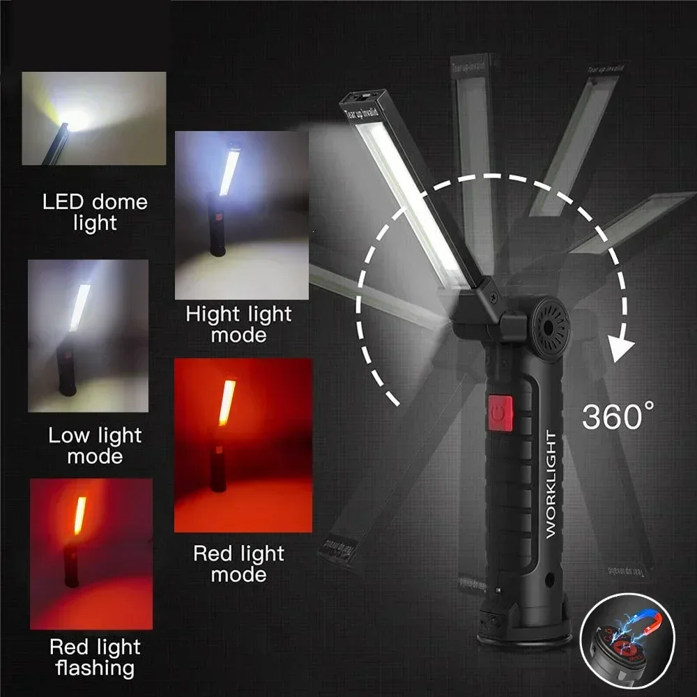 LED COB Flashlight USB Recharg - Outdoor Lighting Types avaliação e preço