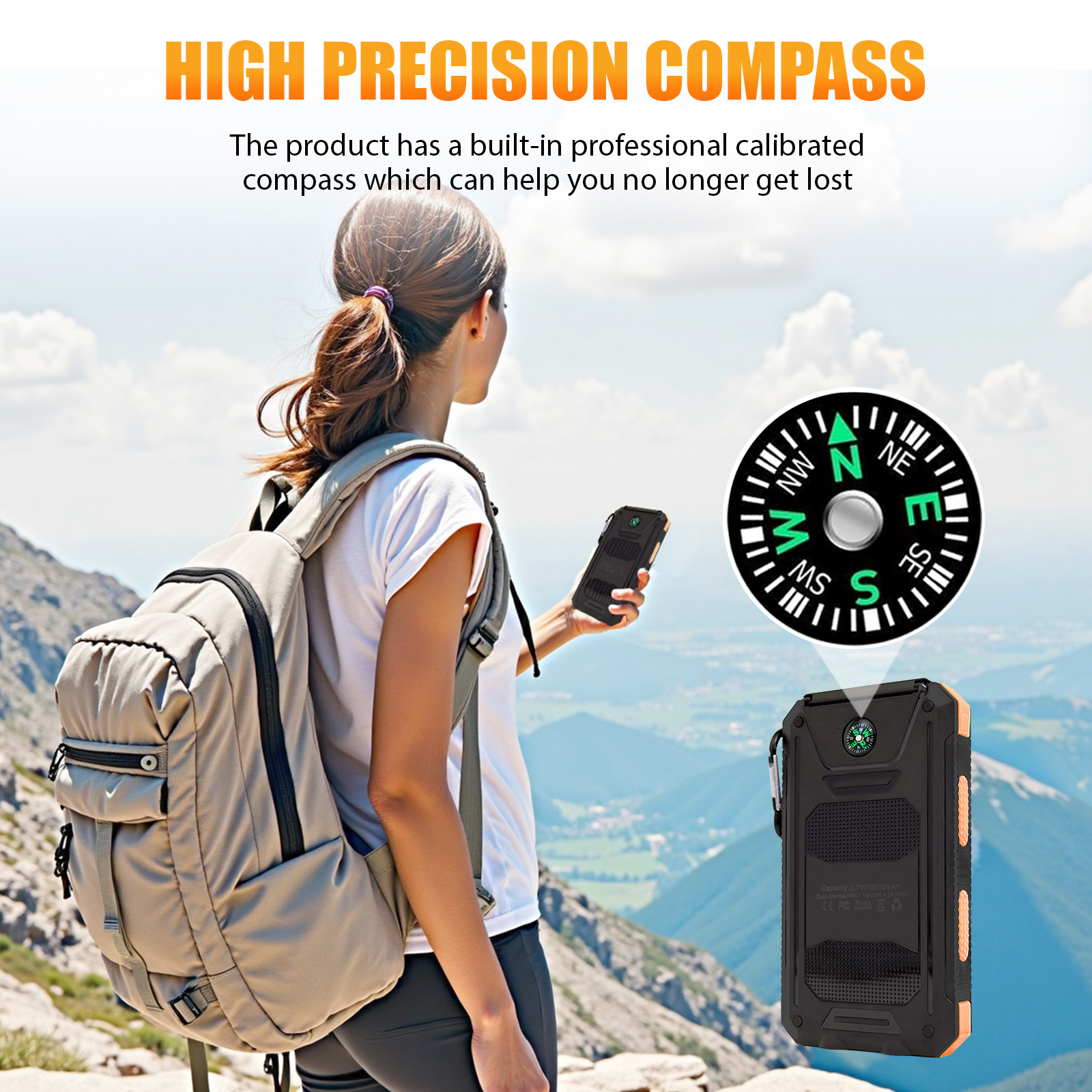 10000mAh Solar Power Bank Port - Photocell Outdoor Lighting avaliação e preço