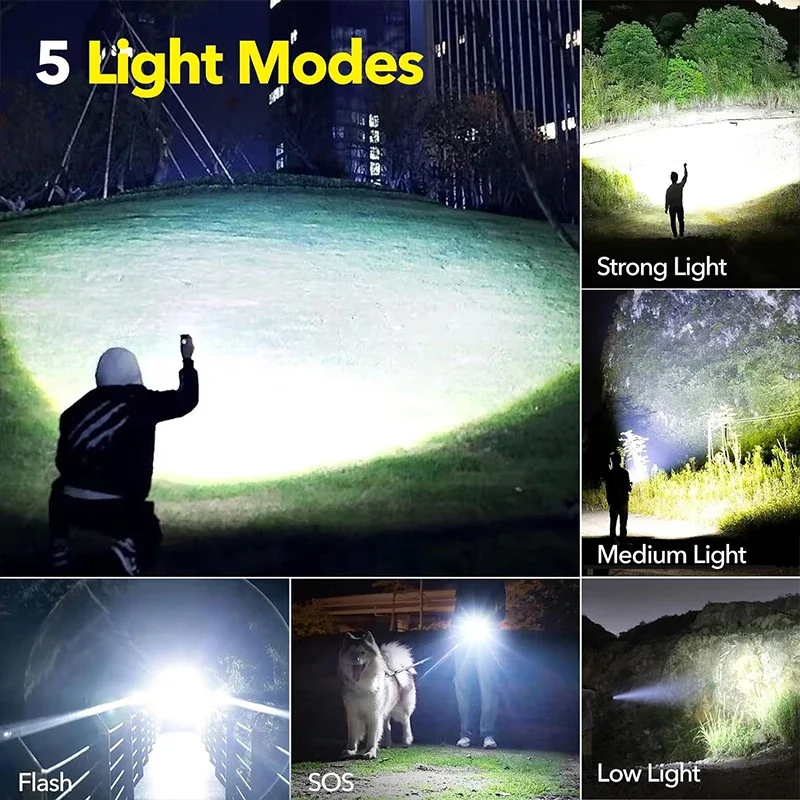 High Power LED Flashlight Rech - Outdoor Lighting Types avaliação e preço
