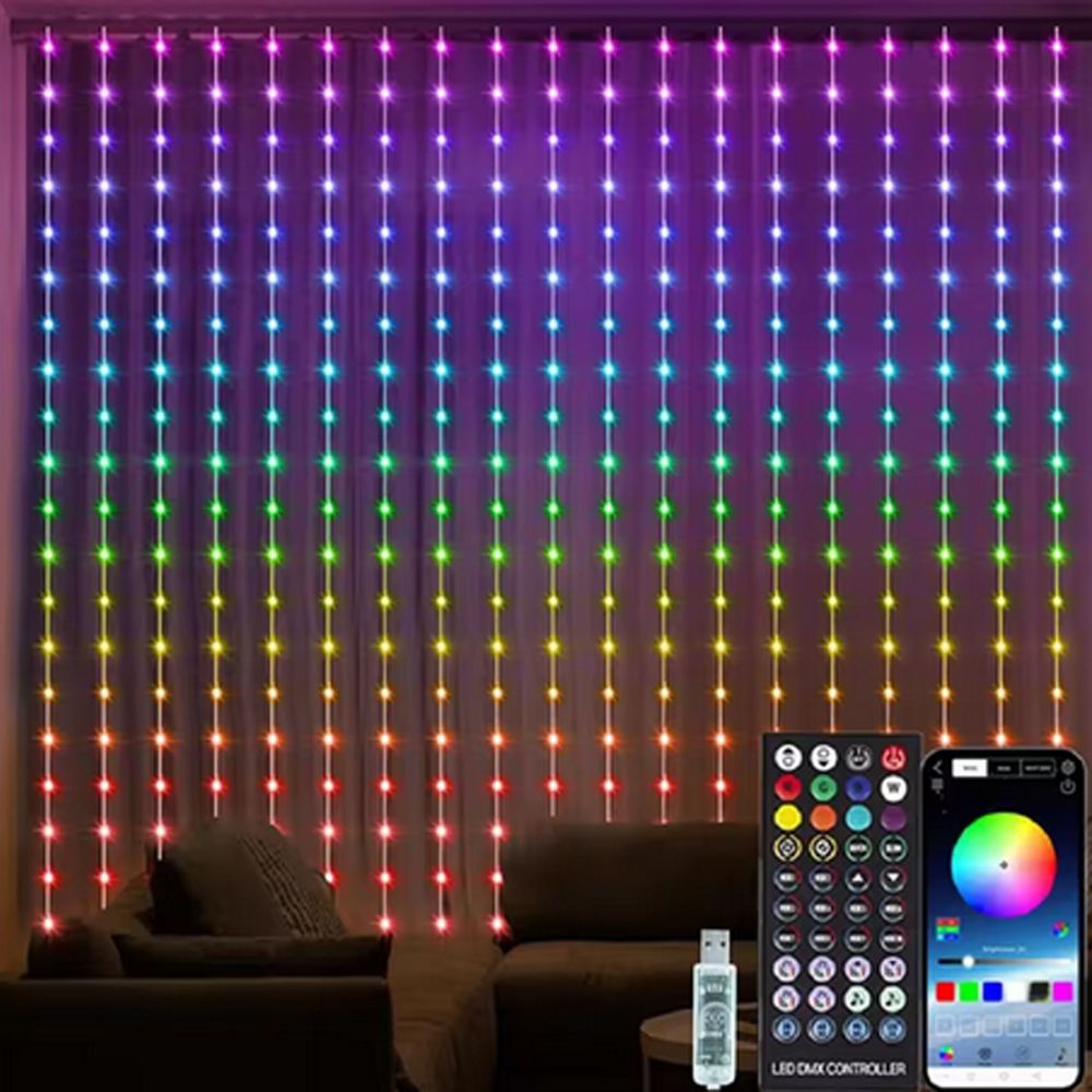 3M RGB Smart LED Curtain Light - Outdoor Lighting Decoration avaliação e preço