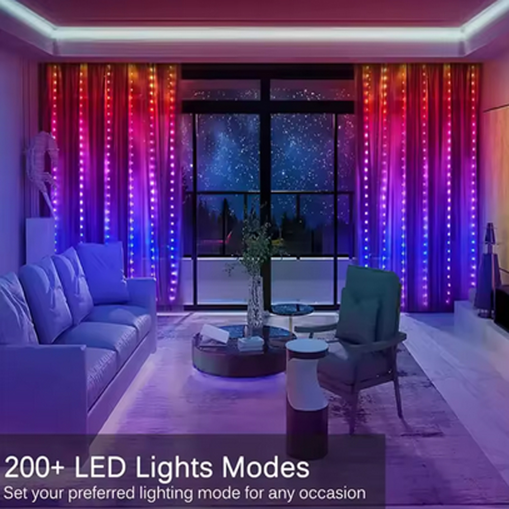 3M RGB Smart LED Curtain Light - Outdoor Lighting Decoration avaliação e preço